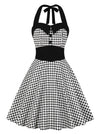 Vintage Sweetheart Neckline Plaid Swing Dress