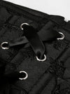 Underbust Corset Belt Black Sexy 14 Plastic Boned Jacquard Closure Short Torso Waist Cincher