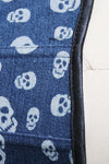 Women's Halloween Skull Print Body Shape Denim Overbust Corset