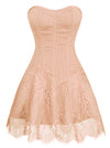 Retro Victorian Stripe Lace Short Corset Dress Homecoming Dress