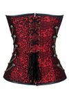 Steampunk Jacquard Brocade Overbust Corset with Chains