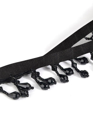 Women's Victorian Gothic High Neck Black Lace Shoulder Chain Cape Corset Shrug