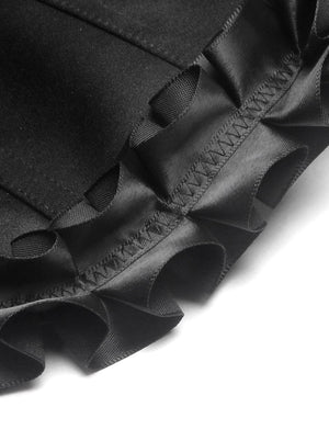 12 Plastic Boned Ruffles Puff Sleeves Body Shaper Gothic Overbust Corset