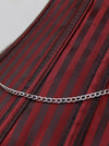 Women's Steampunk Vintage Stripe Strap Burlesque Boned Overbust Corset Top