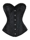 Women's Gothic Vintage Floral Embroidery Boned Overbust Corset Top