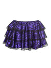 Women's Gothic Floral Lace Tutu Skirt Layered Dancing Petticoat Purple