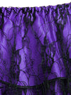 Women's Gothic Floral Lace Tutu Skirt Layered Dancing Petticoat Purple