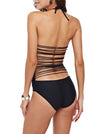 Halter Neck Lace Up Cut Out Backless One Piece Swimsuit