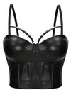 Women Sexy Spaghetti Straps Bustier Crop Top with Beads Plus Size Bra Top
