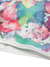 Retro Floral Print Ruffled Puff Short Sleeves Body Shaper Overbust Corset