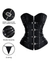 Women's Steampunk Faux Leather and Satin Zipper Corset Top with Buckle