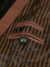 Men's Steampunk Brown Pinstripe Waistcoat V Neck Party Vest