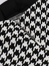 Vintage Houndstooth Sweetheart Shoulder Straps Cotton Party Dress with Bowknot