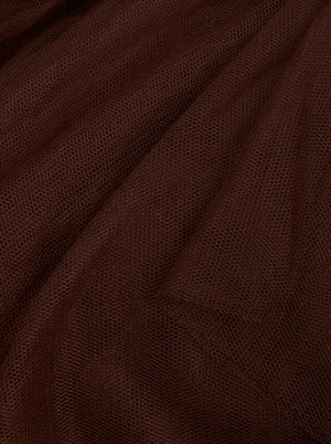 Retro Brown Plus Size Tulle Tutu Bustle Skirt Wrap Cape