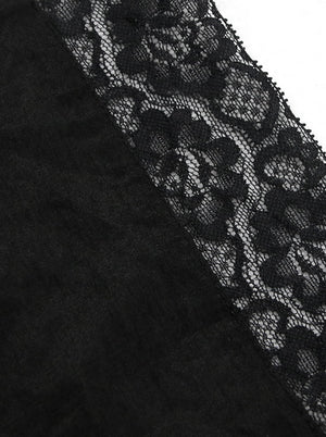Women's Victorian Gothic Tencel Cotton Lace Corset Top Tunic Dress