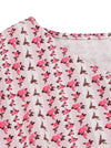 Pink Floral Print V Neck Sleeveless Plus Size Swing Dress