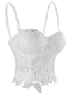 Women's B Cup Sexy Beauty Floral Lace Bustier Club Party Crop Top Bra Top