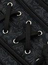 Gothic Vintage Jacquard Steel Boned Black Corset Vest for Halloween