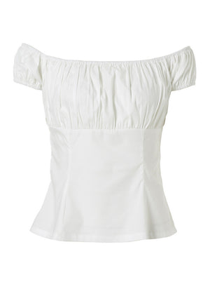 Women's Short Sleeve Ruffle Off Shoulder T-shirt Peasant Top