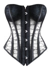 Strapless Lace Front Busk Closure Wedding Bustier Overbust Corset Top