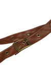 Steampunk Brown Faux Leather Buckles Rivets Armlet One-shoulder Shrug