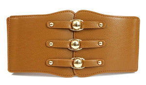 Women's Fashion Western Leather Belt Adjustable T-shirt Dress Brown Belt